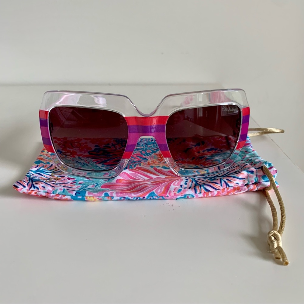 NEW Lilly Pulitzer GWP clear/printed sunglasses